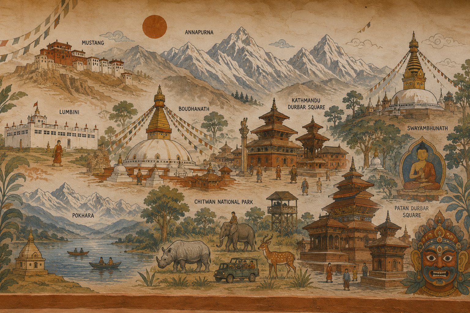 Nepal illustrated map